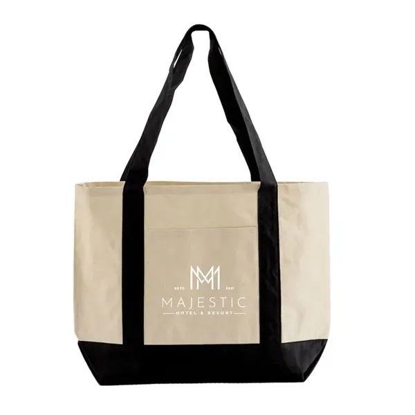 Compact 10 oz cotton tote with front pocket and wide handles.... from ASI 67557 LimeLight Ent / Limelight USA