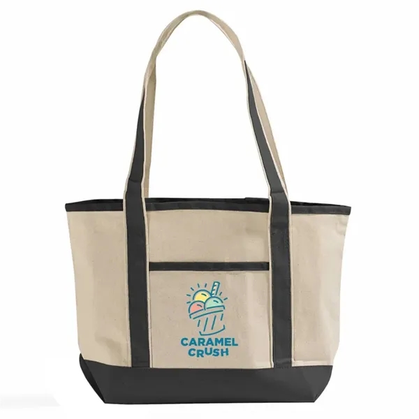 12oz cotton tote with zip pocket, contrast trim, and large imprint... from ASI 67557 LimeLight Ent / Limelight USA