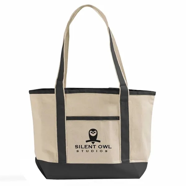 12oz cotton tote with zip pocket, contrast trim, and large imprint... from ASI 67557 LimeLight Ent / Limelight USA