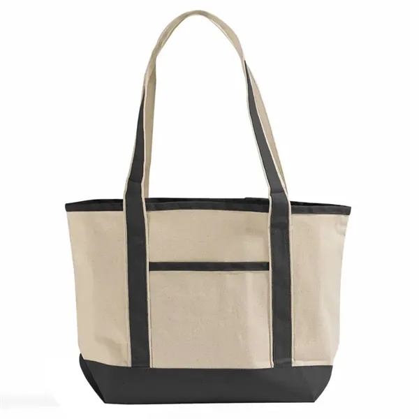 12oz cotton tote with zip pocket, contrast trim, and large imprint... from ASI 67557 LimeLight Ent / Limelight USA