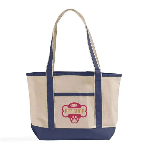 12oz cotton tote with zip pocket, contrast trim, and large imprint... from ASI 67557 LimeLight Ent / Limelight USA