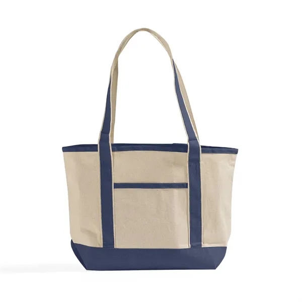 12oz cotton tote with zip pocket, contrast trim, and large imprint... from ASI 67557 LimeLight Ent / Limelight USA