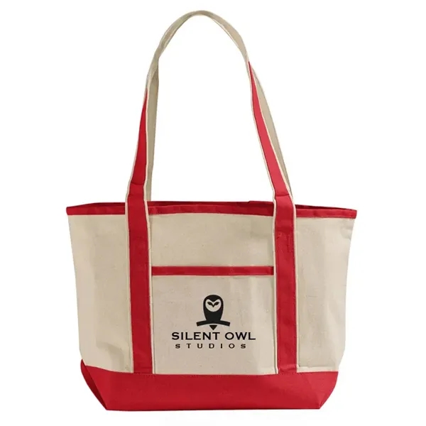 12oz cotton tote with zip pocket, contrast trim, and large imprint... from ASI 67557 LimeLight Ent / Limelight USA