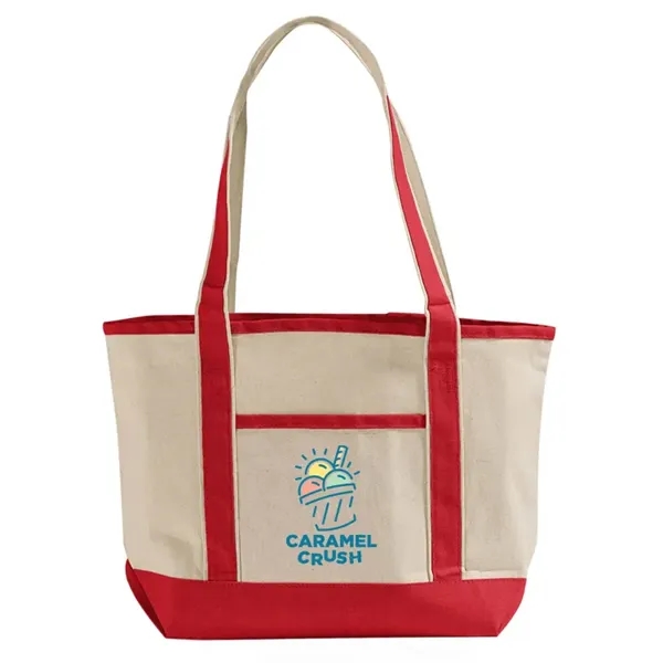 12oz cotton tote with zip pocket, contrast trim, and large imprint... from ASI 67557 LimeLight Ent / Limelight USA