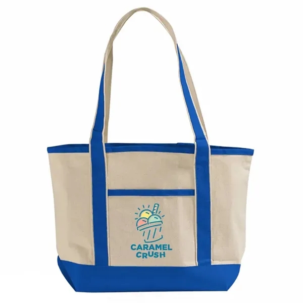 12oz cotton tote with zip pocket, contrast trim, and large imprint... from ASI 67557 LimeLight Ent / Limelight USA