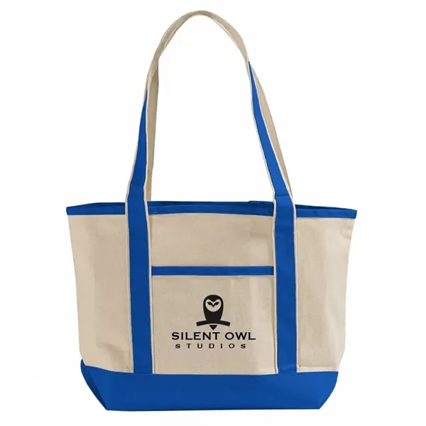 12oz cotton tote with zip pocket, contrast trim, and large imprint... from ASI 67557 LimeLight Ent / Limelight USA