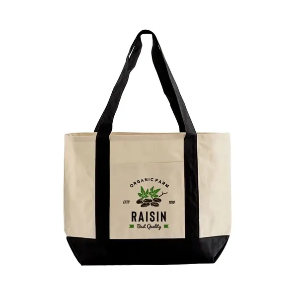 Spacious 10 oz cotton tote with large front pocket and shoulder... from ASI 67557 LimeLight Ent / Limelight USA
