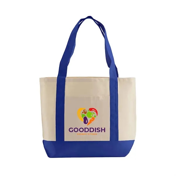 Spacious 10 oz cotton tote with large front pocket and shoulder... from ASI 67557 LimeLight Ent / Limelight USA