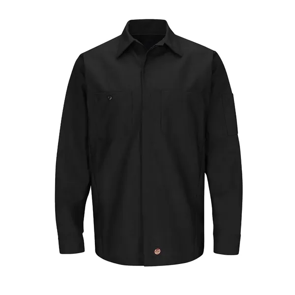 Red Kap Men's Long Sleeve Two-Tone Crew Shirt... from ASI 86018 Scrub Authority / Uniform Stores