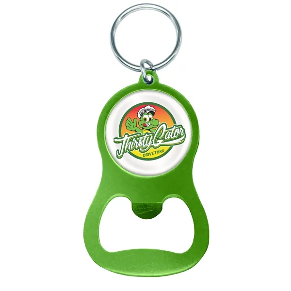 Aluminum bottle opener with full color poly dome imprint and split... from ASI 52263 EMT / EMT