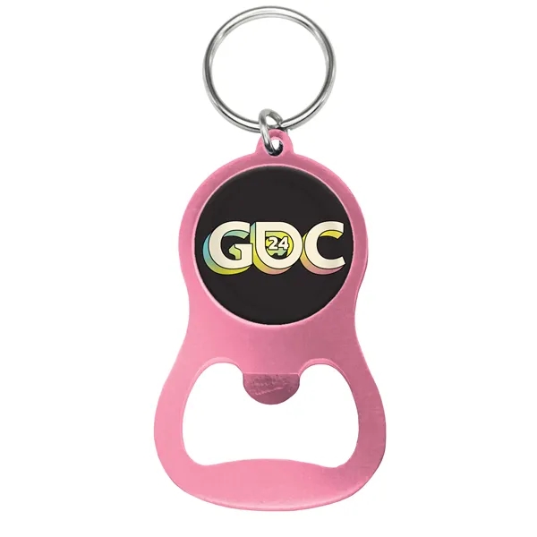 Aluminum bottle opener with full color poly dome imprint and split... from ASI 52263 EMT / EMT