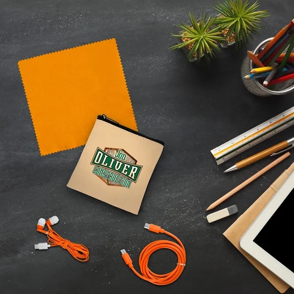 Tan Executive C to C Cable, Cloth & Ear Bud Set... from ASI 30208 A P Specialties / AP Specialties