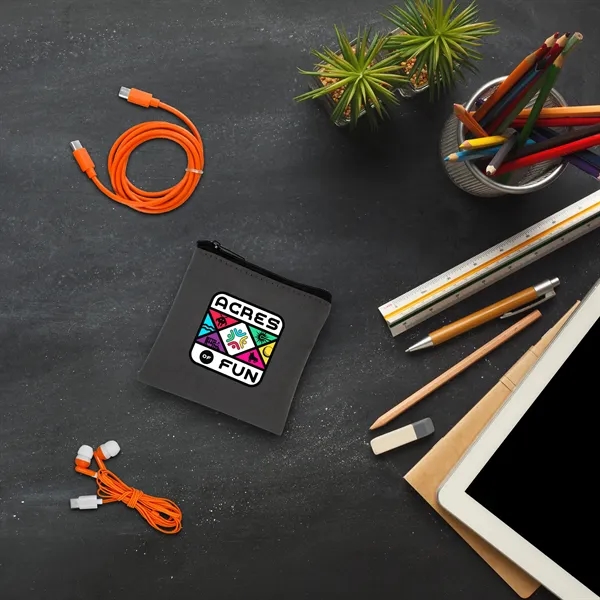 Gray Executive C to C Cable & Ear Bud Set... from ASI 30208 A P Specialties / AP Specialties