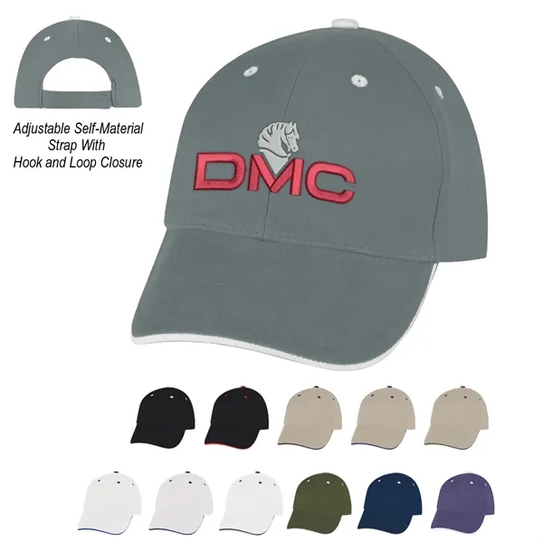 Elite Cap. 100% Brushed Cotton,6 Panel,Medium Profile,Trim Color Under Visor Matches... from ASI 61125 Hit Promotional Products / Hit®