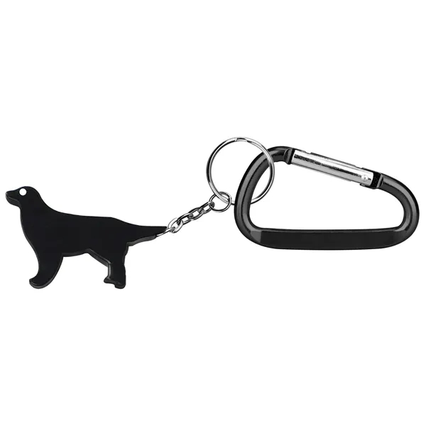 Dog shape bottle opener with key chain and carabiner... from ASI 74585 Nu Promo International / Nu Promo Line