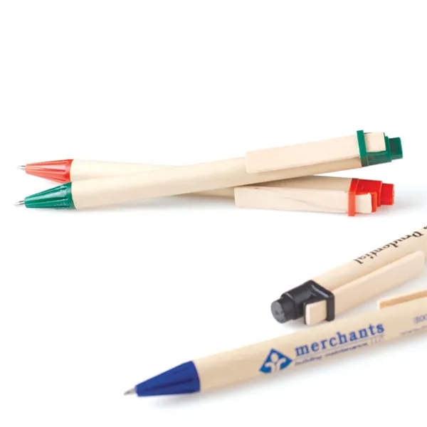 Click-action pen made with recycled paper, plastic and wood pulp.... from ASI 90859 Tempo Industries Inc