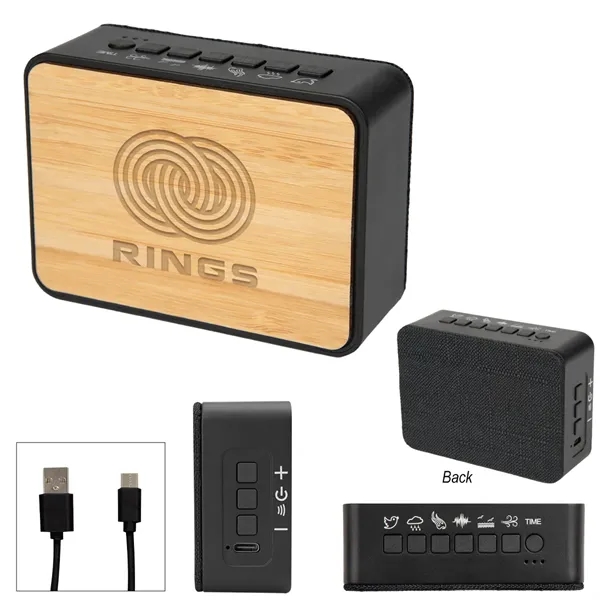 Bamboo white noise machine and wireless Bluetooth speaker.... from ASI 61125 Hit Promotional Products / Hit®