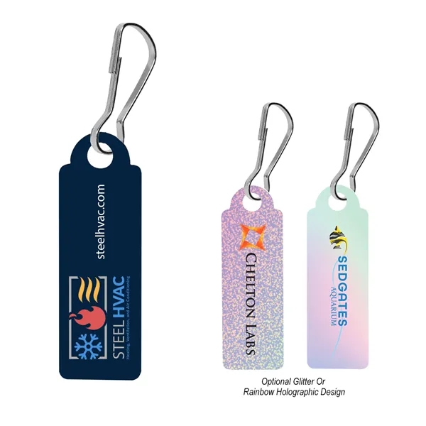 Rectangular shaped acrylic zipper pull with j-hook.... from ASI 61125 Hit Promotional Products / Hit®