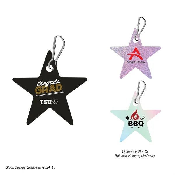 Star shaped acrylic zipper pull with j-hook for attaching.... from ASI 61125 Hit Promotional Products / Hit®