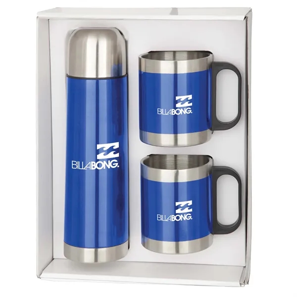 Two stainless steel, 9 oz. mugs and a 16.5 oz. stainless... from ASI 46755 Cosmo Promos