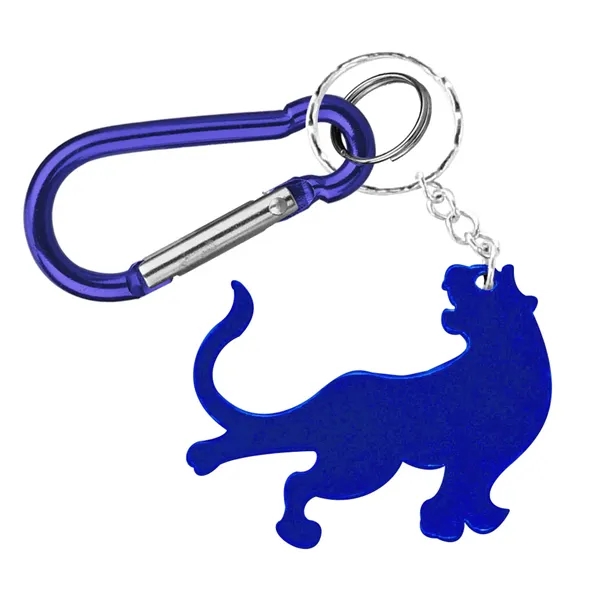 Tiger / Leopard shape bottle opener with key chain & carabiner... from ASI 74585 Nu Promo International / Nu Promo Line
