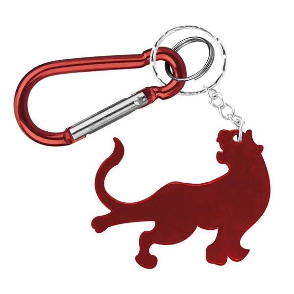 Tiger / Leopard shape bottle opener with key chain & carabiner... from ASI 74585 Nu Promo International / Nu Promo Line