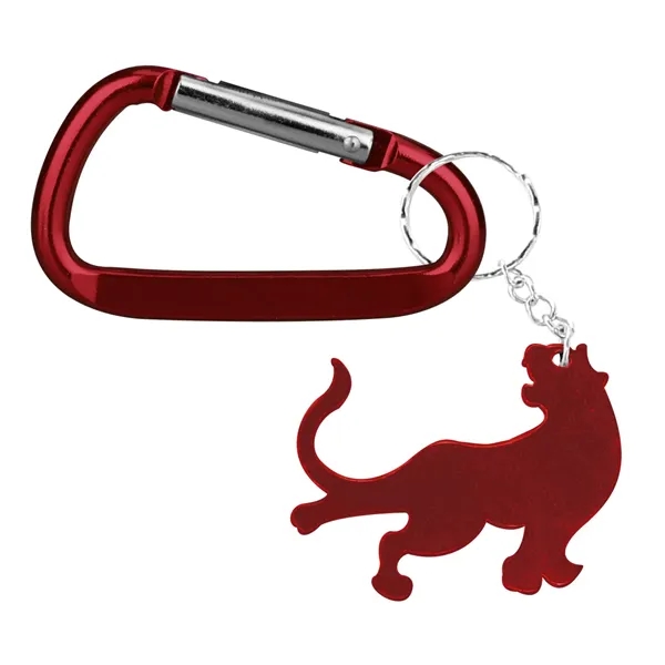 Tiger / Leopard shape bottle opener with key chain & carabiner... from ASI 74585 Nu Promo International / Nu Promo Line