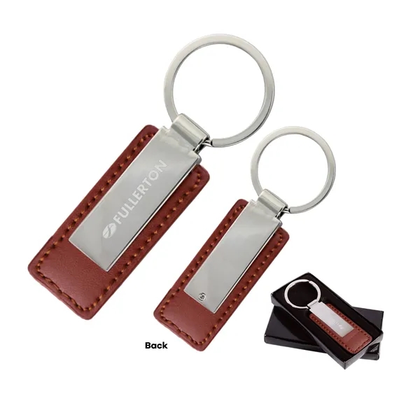 Leatherette with rectangular metal shiny key tag.... from ASI 41511 Brainchild USA Inc / BrainChild Gift Club