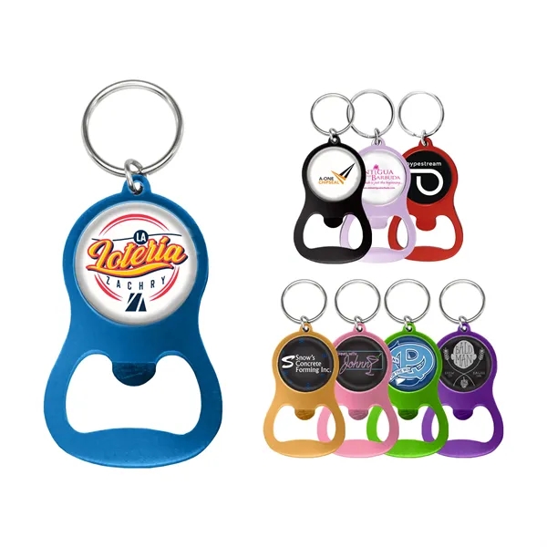 Aluminum bottle opener with full color poly dome imprint and split... from ASI 52263 EMT / EMT