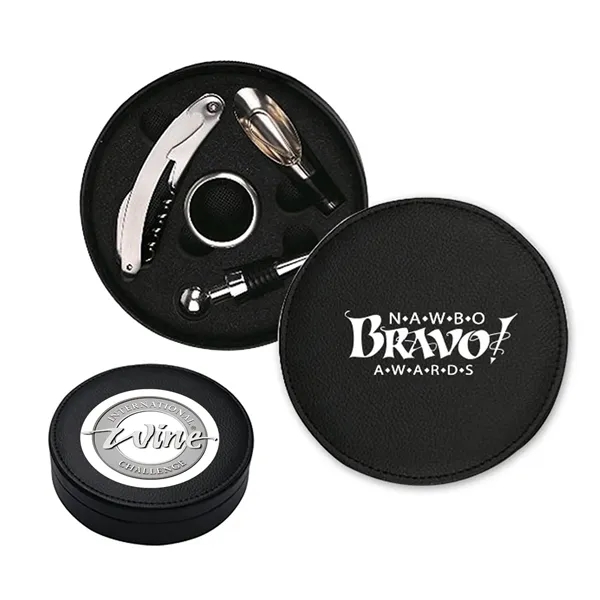 4 PC Leatherette Case Wine Opener Set & Corkscrew... from ASI 79535 Primetime / Primetime