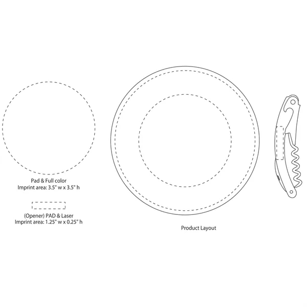 4 PC Leatherette Case Wine Opener Set & Corkscrew... from ASI 79535 Primetime / Primetime