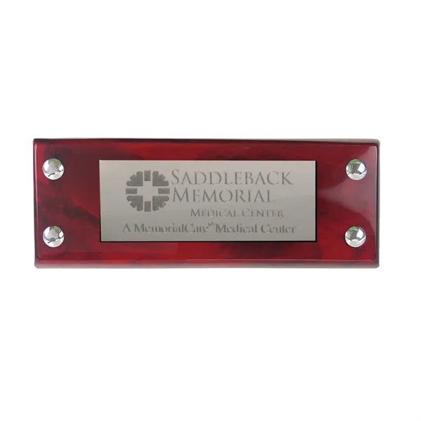 9" x 7.25" x 2.88" clock with skeleton movement cased in... from ASI 68507 The Magnet Group / Benchmark Crystal & Clocks