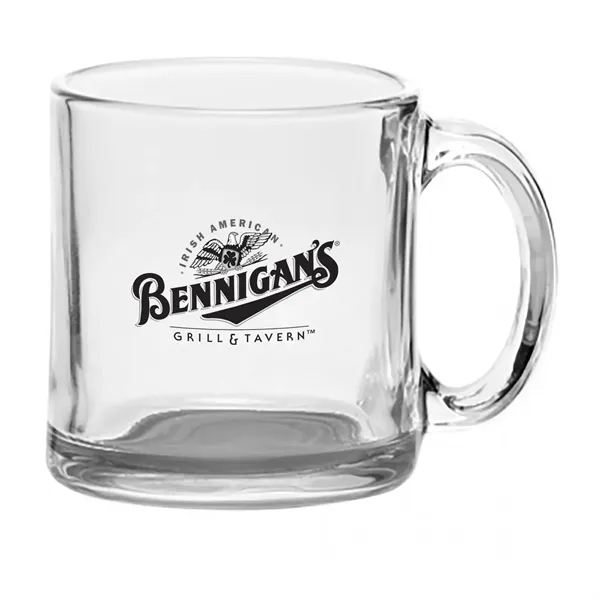 13 oz. clear glass coffee mug with an easy to hold... from ASI 68507 The Magnet Group / Benchmark Crystal & Clocks