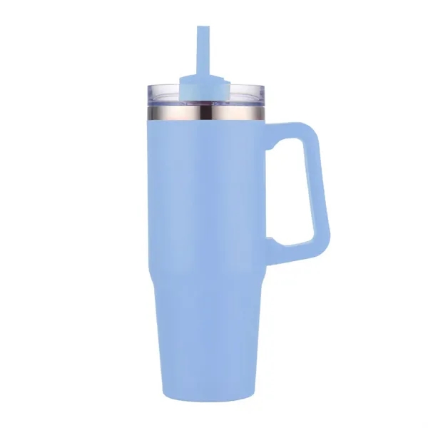 30 oz. Vacuum Stainless Steel Travel Mug w/ Handle & Straw... from ASI 39820 Opusline (Benmex)