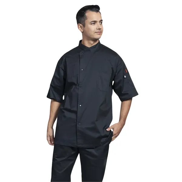 Uncommon Chef - Lycra - Men's 2-Pocket Luca Chef Coat... from ASI 86018 Scrub Authority / Uniform Stores
