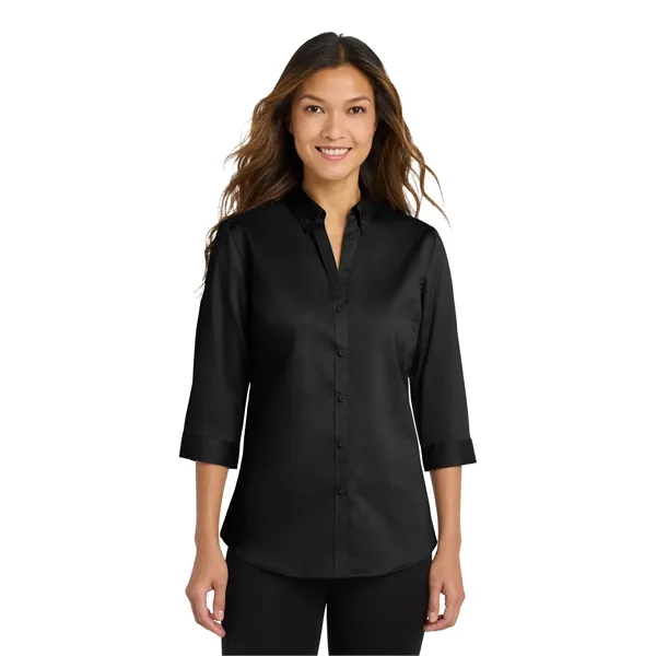 Port Authority Ladies 3/4-Sleeve SuperPro Twill Shirt.... from ASI 84863 SanMar