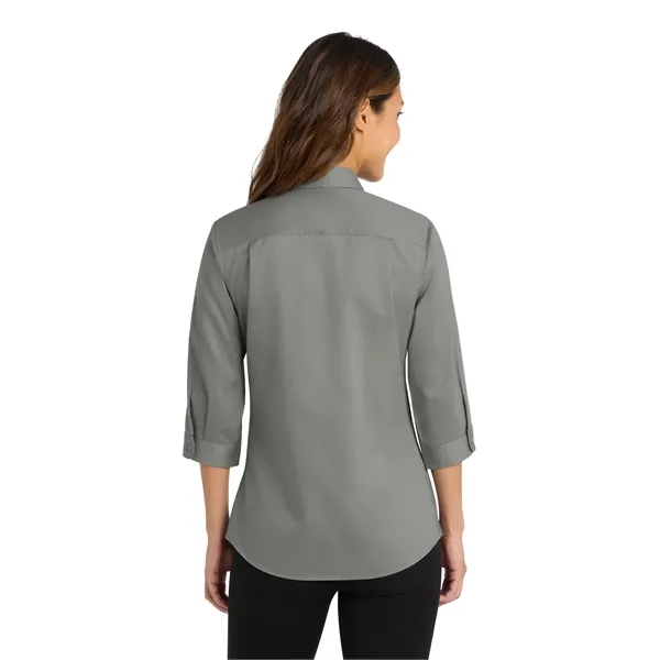 Port Authority Ladies 3/4-Sleeve SuperPro Twill Shirt.... from ASI 84863 SanMar