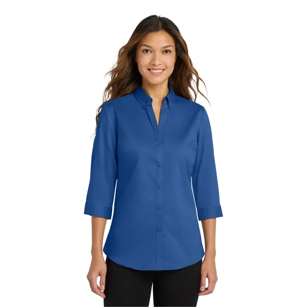 Port Authority Ladies 3/4-Sleeve SuperPro Twill Shirt.... from ASI 84863 SanMar