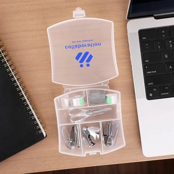 Office kit that includes tape and tape holder, stapler and staples,... from ASI 61966 HPG / Beacon Promotions