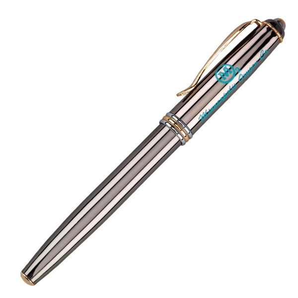 Brass cap-off rollerball pen with a matte coated finish and polished... from ASI 68190 Lungsal / Lungsal
