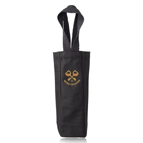 Single bottle canvas wine tote bag with webbed handles.... from ASI 39552 BEL Promo