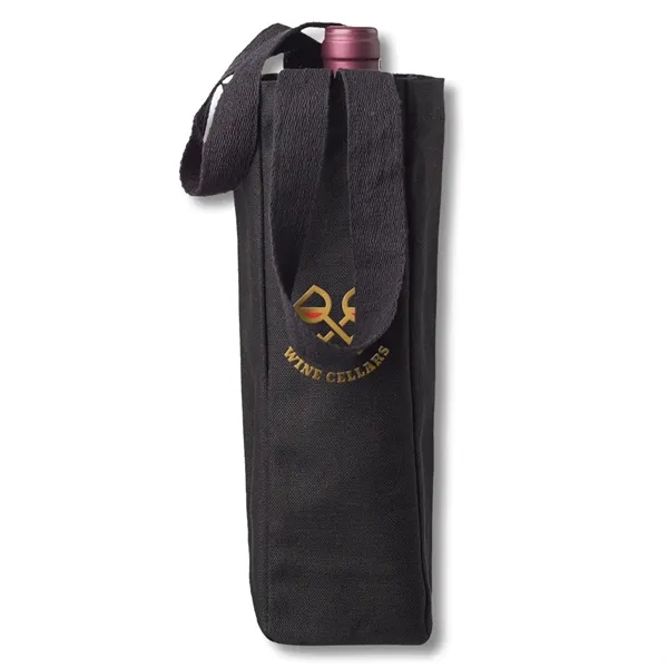 Single bottle canvas wine tote bag with webbed handles.... from ASI 39552 BEL Promo
