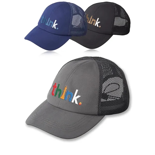 Mesh performance cap with six panel design, polyester sweatband and elastic... from ASI 39552 BEL Promo