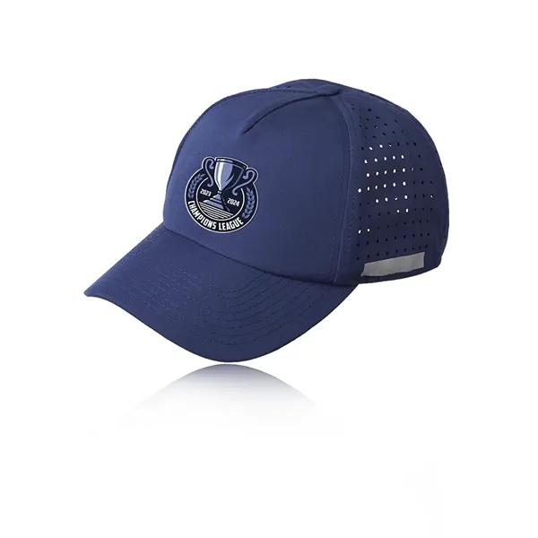 Five panel performance cap with polyester sweatband, plastic snap-back closure and... from ASI 39552 BEL Promo