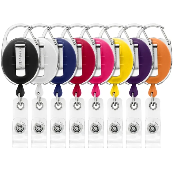 Carabiner retractable badge reel with belt clip back... from ASI 49470 DEVARA