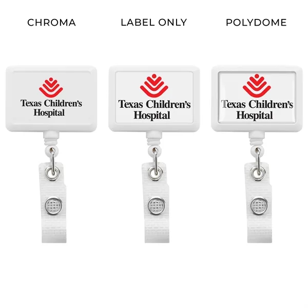 Antimicrobial JUMBO square retractable badge reel in solid colors, alligator clip... from ASI 49470 DEVARA