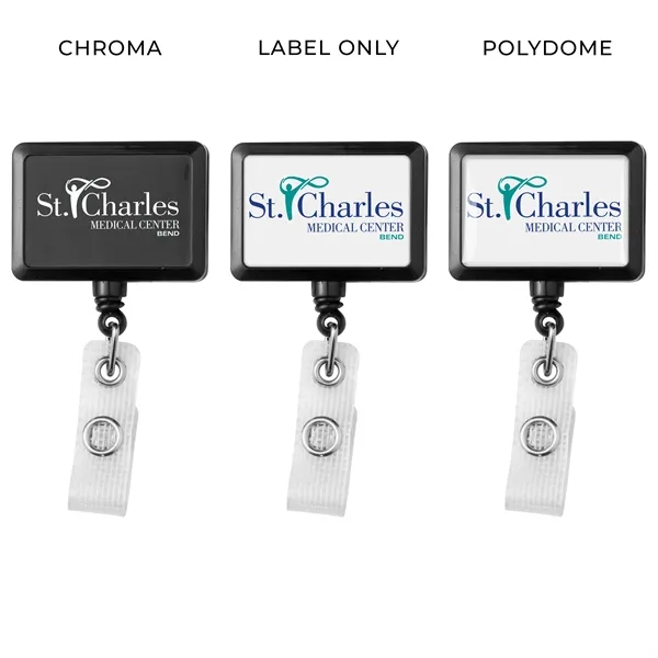 Antimicrobial JUMBO square retractable badge reel in solid colors, alligator clip... from ASI 49470 DEVARA