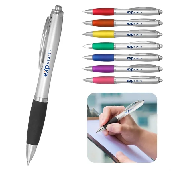 Ballpoint pen with rubber grip.... from ASI 52710 Lincoln Line
