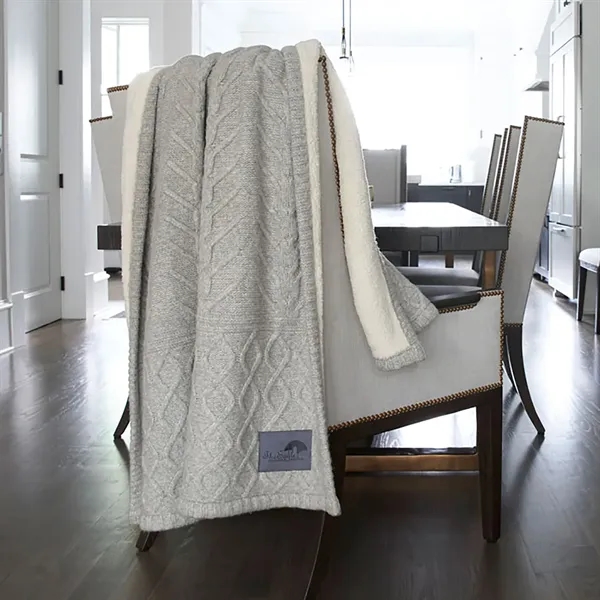 60" x 50" nylon/wool blend knit and Sherpa faux lambswool blanket.... from ASI 68507 The Magnet Group
