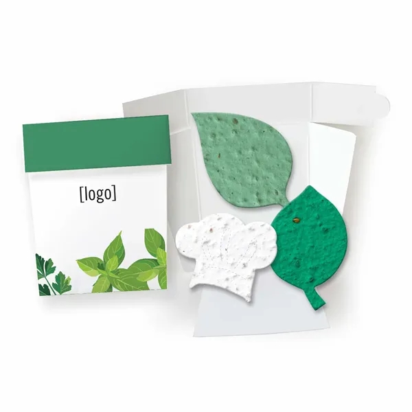 Gift pack features a recycled info card and plantable seed paper... from ASI 40646 Bloomin Promotions / Bloomin' Promotions™